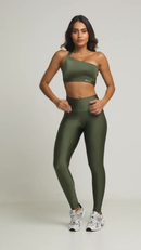 Conjunto Calça Legging Fitness mais top sem bojos Poliamida Academia cintura alta