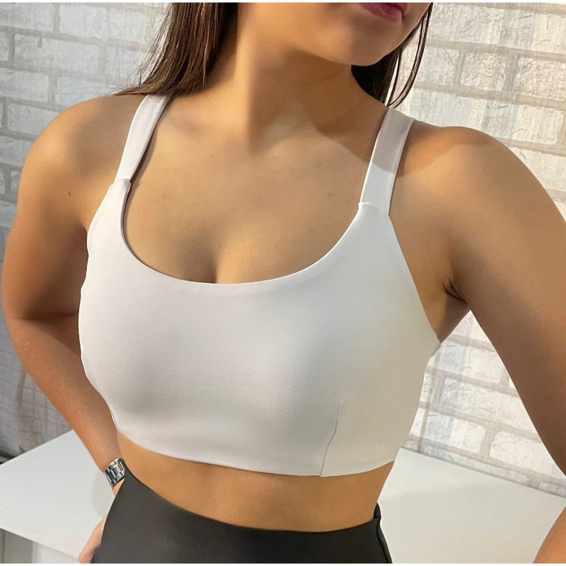 Top Academia Duplo Feminino | Poliamida Premium