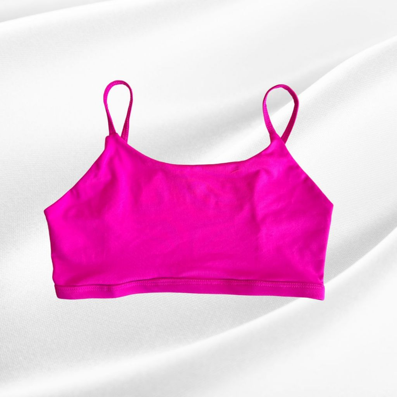 Top Academia Fitness Duplo Poliamida Costas Nua Alça Fina Com Elástico Na Barra