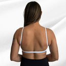 Top Academia Fitness Duplo Poliamida Costas Nua Alça Fina Com Elástico Na Barra