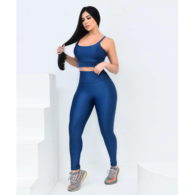 Conjunto Fitness Feminino com Top e Calça Cintura Alta – Zero Transparência