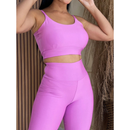 Conjunto Fitness Feminino com Top e Calça Cintura Alta – Zero Transparência