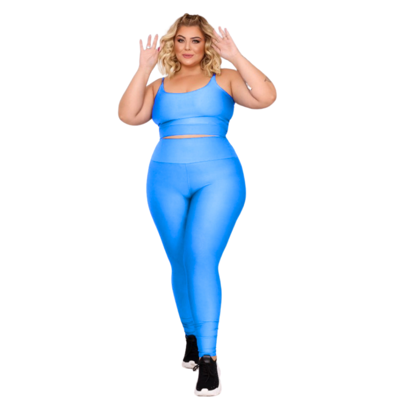 Conjunto Fitness Feminino com Top e Calça Cintura Alta – Zero Transparência