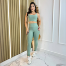 Conjunto Fitness Feminino com Top e Calça Cintura Alta – Zero Transparência