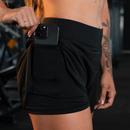 Shorts 2 em 1 feminino com compresao dry fit para academia e caminhadas