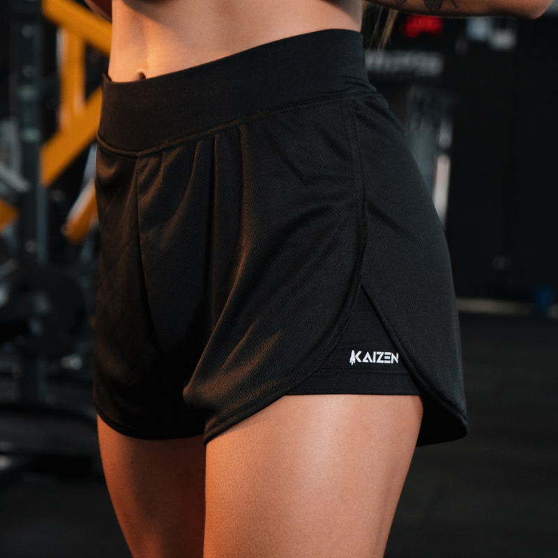 Shorts 2 em 1 Feminino – Compressão Dry Fit para Academia e Caminhadas