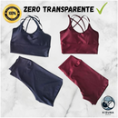 Kit 2 Conjuntos Fitness Feminino Top e Short | Bojo Removível | Zero Transparente