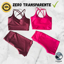 Kit 2 Conjuntos Fitness Feminino Top e Short | Bojo Removível | Zero Transparente
