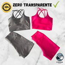 Kit 2 Conjuntos Fitness Feminino Top e Short | Bojo Removível | Zero Transparente