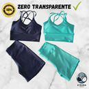 Kit 2 Conjuntos Fitness Feminino Top e Short | Bojo Removível | Zero Transparente