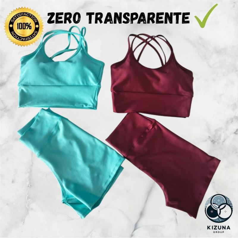 Kit com 2 Conjuntos Fitness – Top + Short Cintura Alta | Zero Transparência, Sustentação e Conforto Absoluto