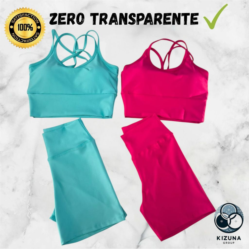 Kit com 2 Conjuntos Fitness – Top + Short Cintura Alta | Zero Transparência, Sustentação e Conforto Absoluto