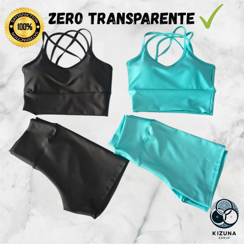 Kit com 2 Conjuntos Fitness – Top + Short Cintura Alta | Zero Transparência, Sustentação e Conforto Absoluto