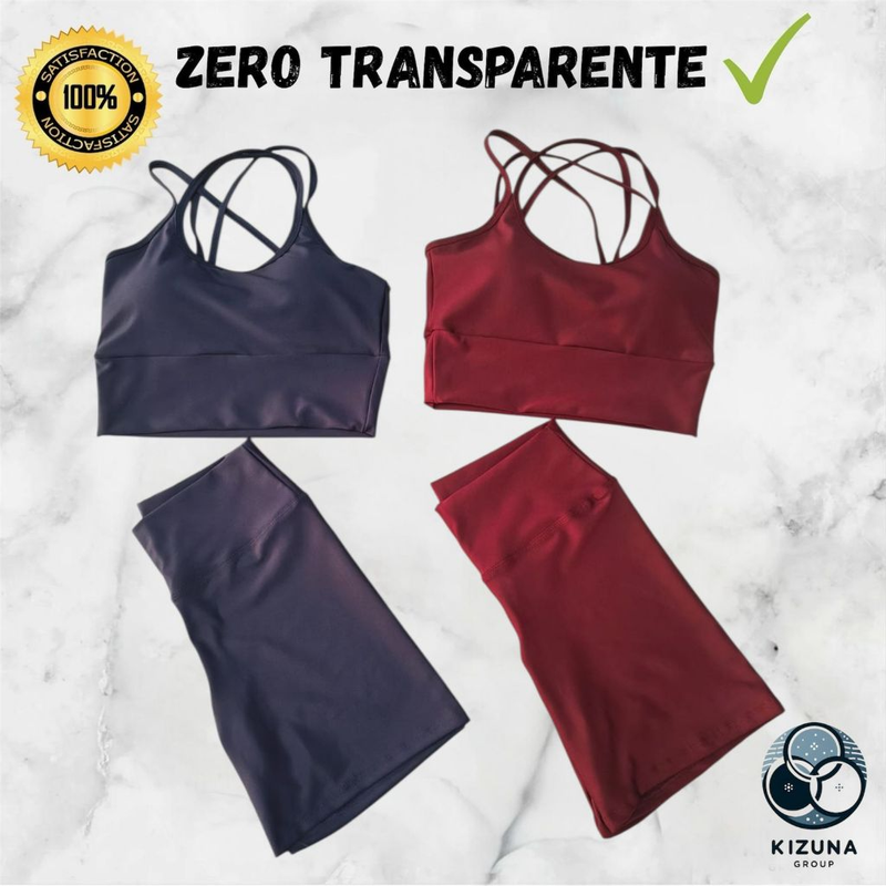 Kit com 2 Conjuntos Fitness – Top + Short Cintura Alta | Zero Transparência, Sustentação e Conforto Absoluto