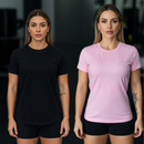 Kit 2 Camisetas Femininas Dry Fit com Proteção UV