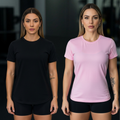 Kit 2 Camisetas Femininas Dry Fit com Proteção UV