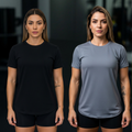 Kit 2 Camisetas Femininas Dry Fit com Proteção UV