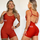 Macaquinho Fitness Feminino Suplex com Costas Abertas.