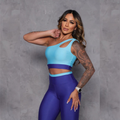 Conjunto Fitness Bicolor – Top Gota + Legging Cós Alto Anatômico