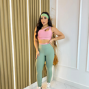 Conjunto Fitness Bicolor – Top Gota + Legging Cós Alto Anatômico