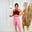 Conjunto Fitness Bicolor – Top Gota + Legging Cós Alto Anatômico