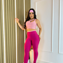 Conjunto Fitness Bicolor – Top Gota + Legging Cós Alto Anatômico