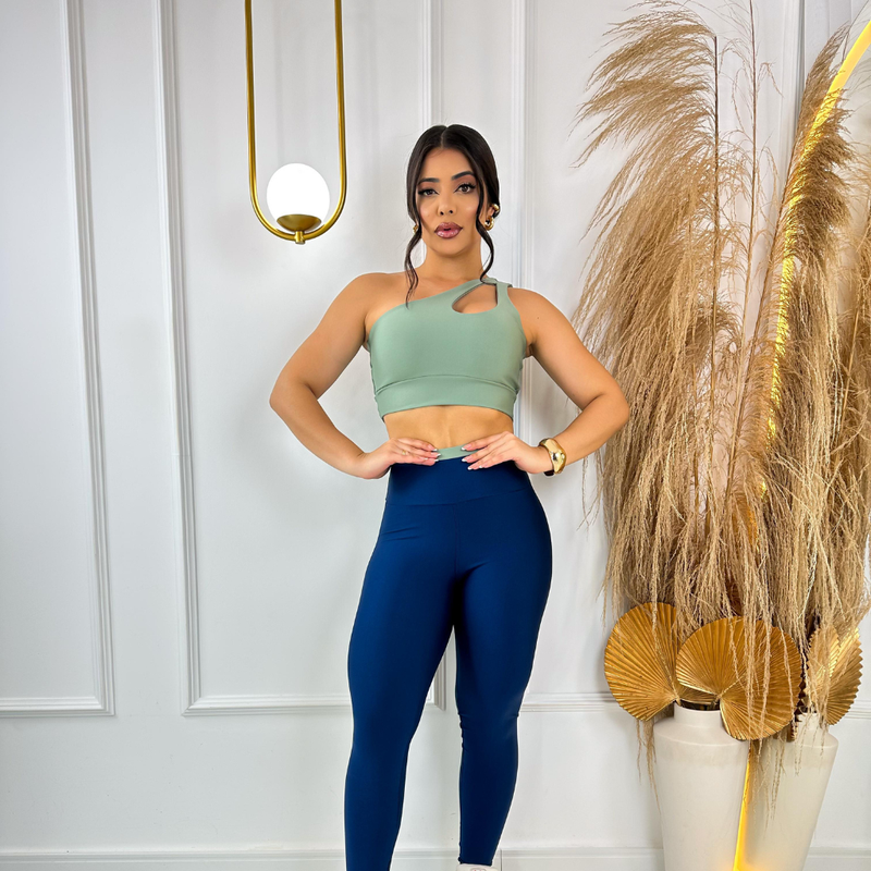 Conjunto Calça Legging e Top Academia Treino Feminino Fitness Roupa Crossfit