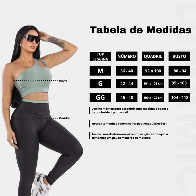Conjunto Calça Legging e Top Academia Treino Feminino Fitness Roupa Crossfit