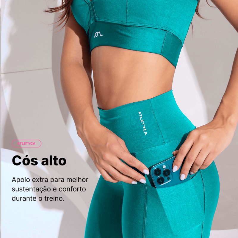Legging Feminina Cintura Alta com Bolso – Academia e Corrida