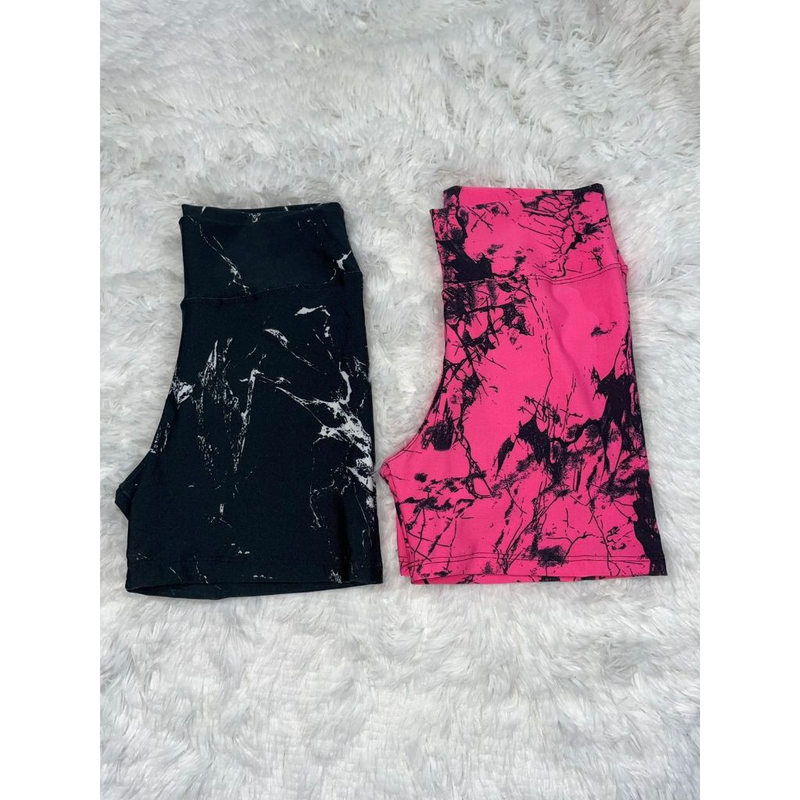Kit 2 Shorts Feminino Marmorizado | Conforto e Flexibilidade