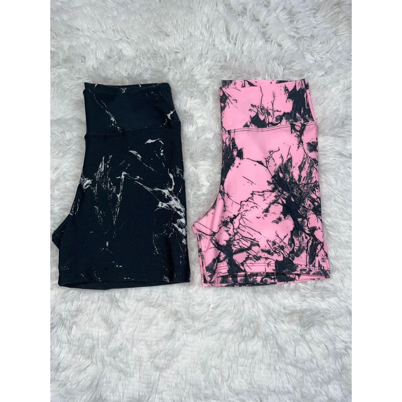 Kit 2 Shorts Feminino Marmorizado | Conforto e Flexibilidade
