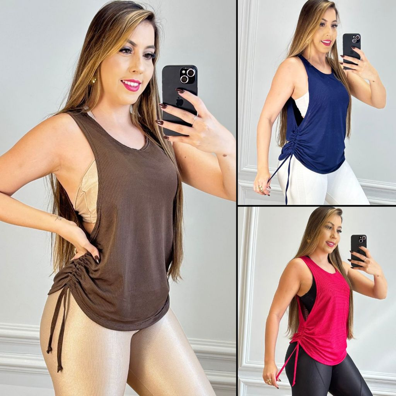 Blusas Dry Fit Feminina Fitness Academia Puxa) Veste Leggins Tapa Bumbum Tule Camiseta Top Regata Treino Esporte croped