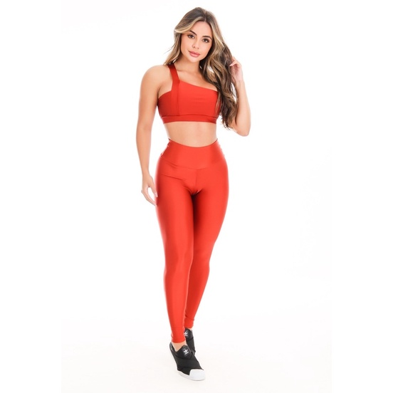 Conjunto Fitness Gladiadora – Alta Sustentação, Brilho Premium e Proteção UV50+ para Seus Treinos
